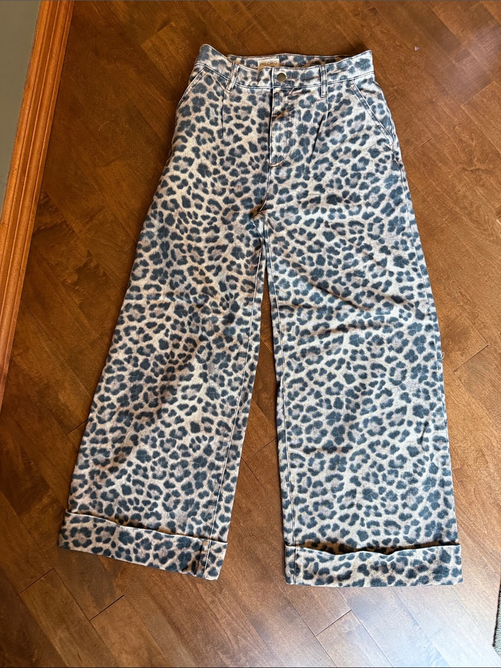Anthropologie Pilcro Leopard Print Wide-Leg Jeans